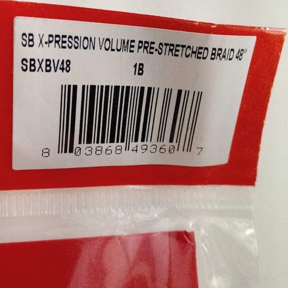 New X-pression Volume Pre-Stretched 48" Braid Hair African Collection Colour 1B - Picture 5 of 6